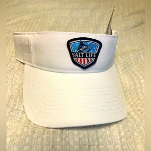Salt Life NWT Men’s White Visor Size O Adjustable SLX UVAPOR Sun Protection Fish